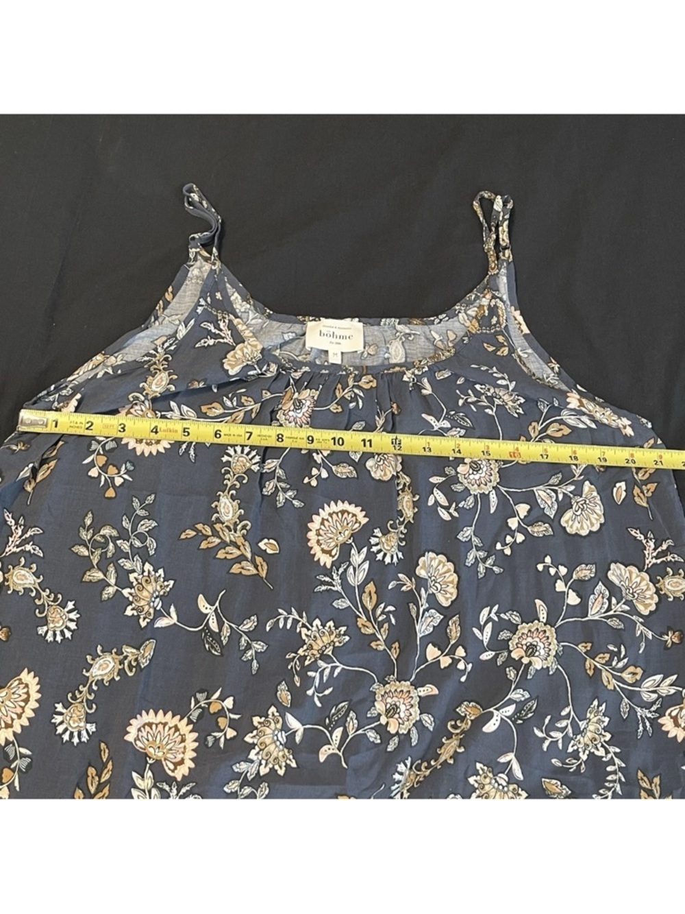 Bohme Maxi Dress Blue Paisley Cottagecore Spaghetti Strap Medium - Picture 5 of 7